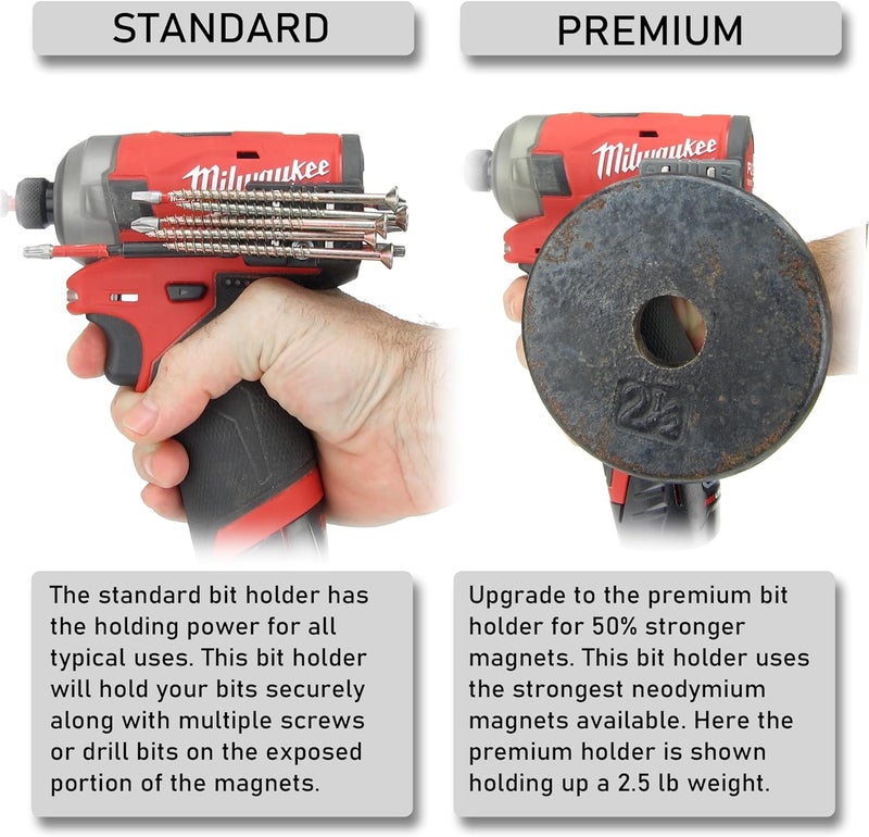 HALBERD Premium Bit Holder for M12 Gen 2 and Gen 3 Tools, Securely Screws to Belt Clip Screw, Premium Neodymium Magnets, for Milwaukee M12 Gen 2 and Gen 3 Tools Only (2 Pack, Premium) - Image 3